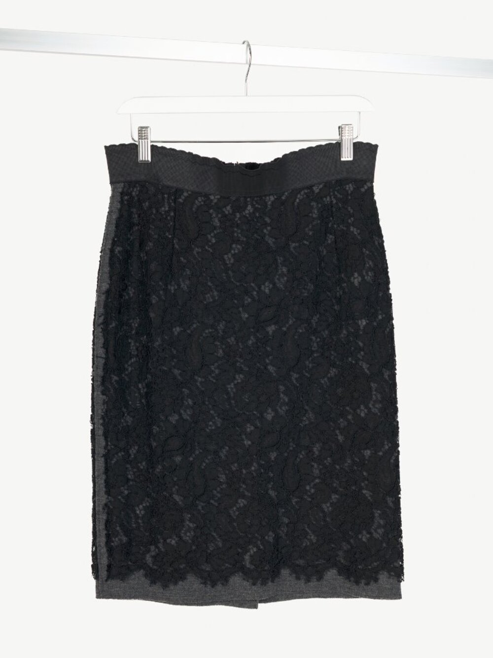Dolce & Gabbana Black Cotton-Lace Pencil Skirt